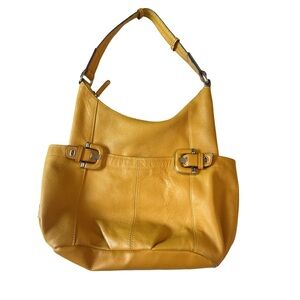 Tignanello Yellow Hobo Bag with Soft Slouchy Design